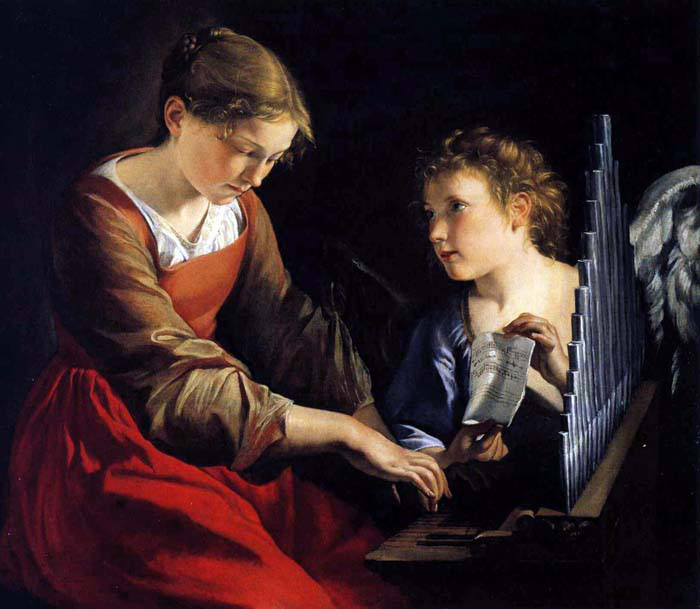 saint cecile with the angel